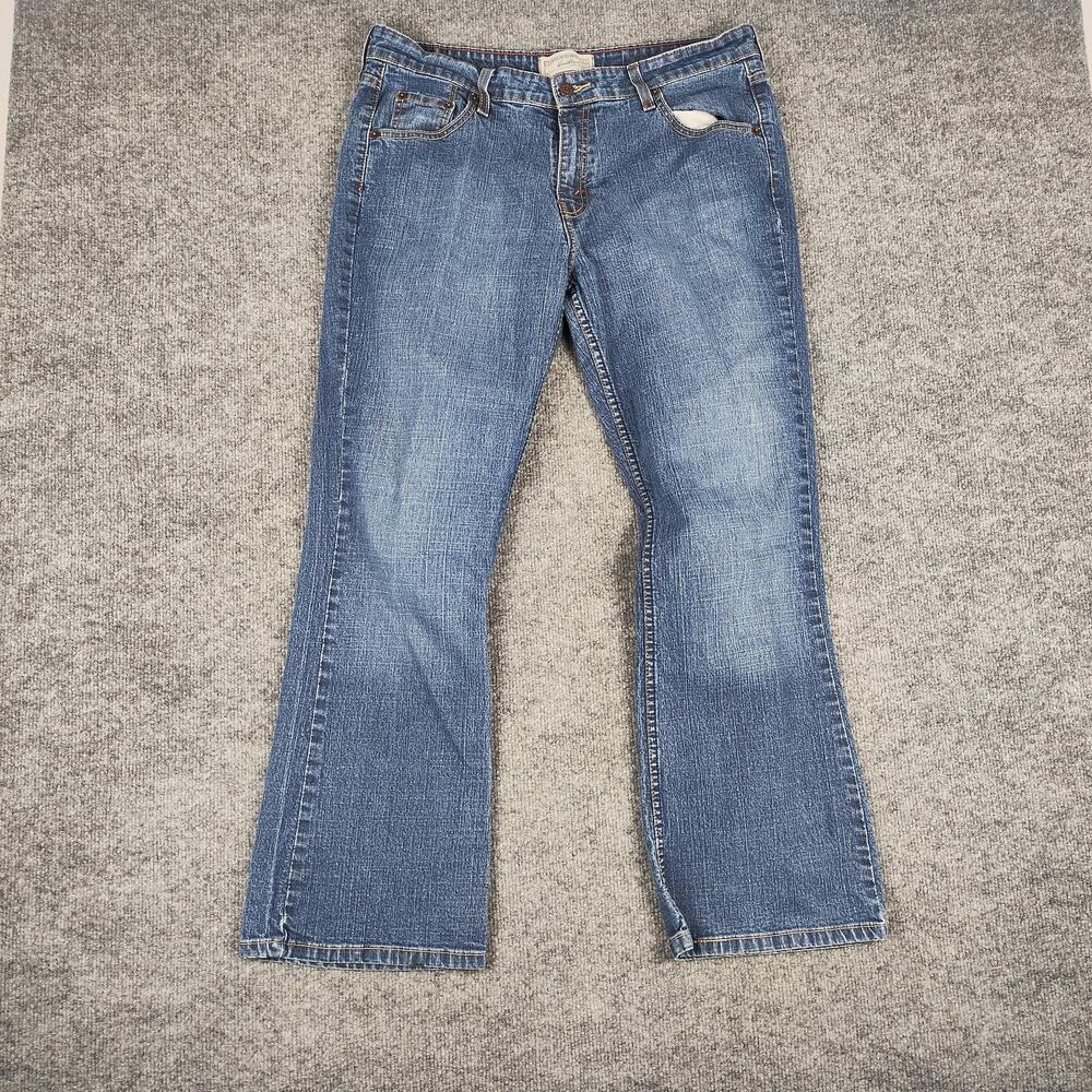 Levi Strauss Signature Jeans Womens 14 Short Low Rise Bootcut Stretch Blue Denim